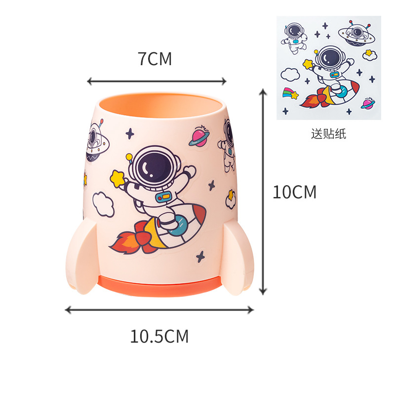 Multifunctionele kawaii pennenhouder, penseelhouder, etui, pennenbakje, organizer voor op het bureau van een kind of student, opbergruimte voor kantoorartikelen: Roze