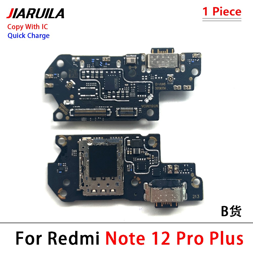 USB Charger Charging Port Dock Connector Microphone Flex Cable For Xiaomi Redmi 12C Note 12 4G 13 Pro Plus 5G 12s Fast charging: Transparent