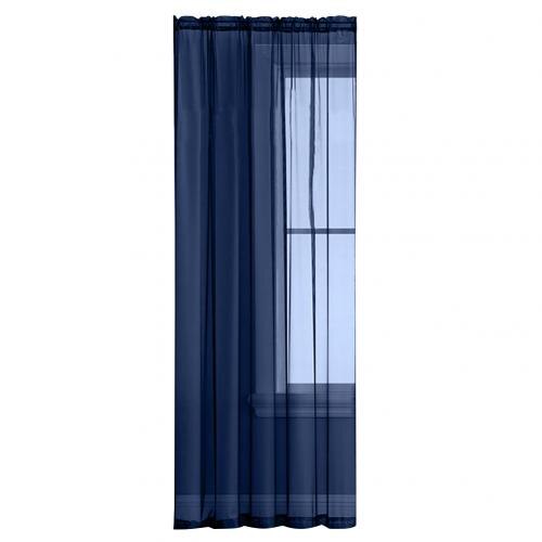 1Pc Einfarbig schier Tüll Fenster Vorhang Drapieren Wohnzimmer Balkon Terrasse Dekor Vorhang für dekorieren wohnzimmer, schlafzimmer und: Marine Blau / 132x210cm