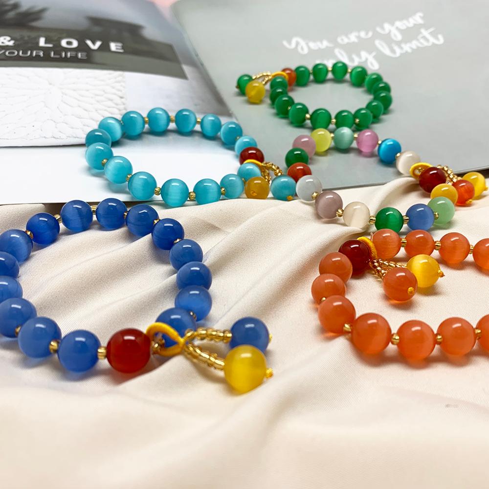10mm Natural Stone Beaded Bracelet Multi-colored Jewelry for Women Bracelet Bangle for the Year