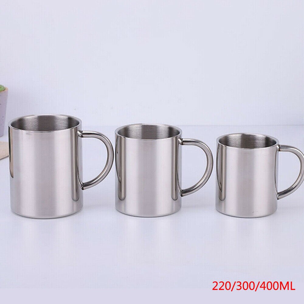 220/300/400ml kopper i rustfrit stål dobbeltvægget krus tumbler kaffekop te rejse kop: 400ml