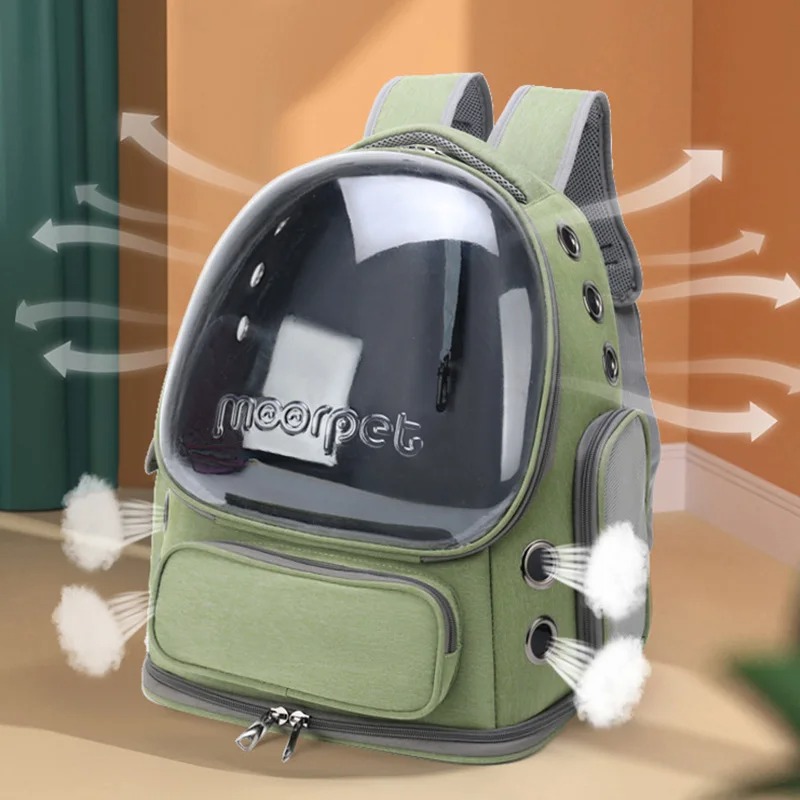 Cápsulas de espaço transparente pet gato mochila ombro duplo respirável pet mochila ao ar livre portátil saco transporte gato transportadora