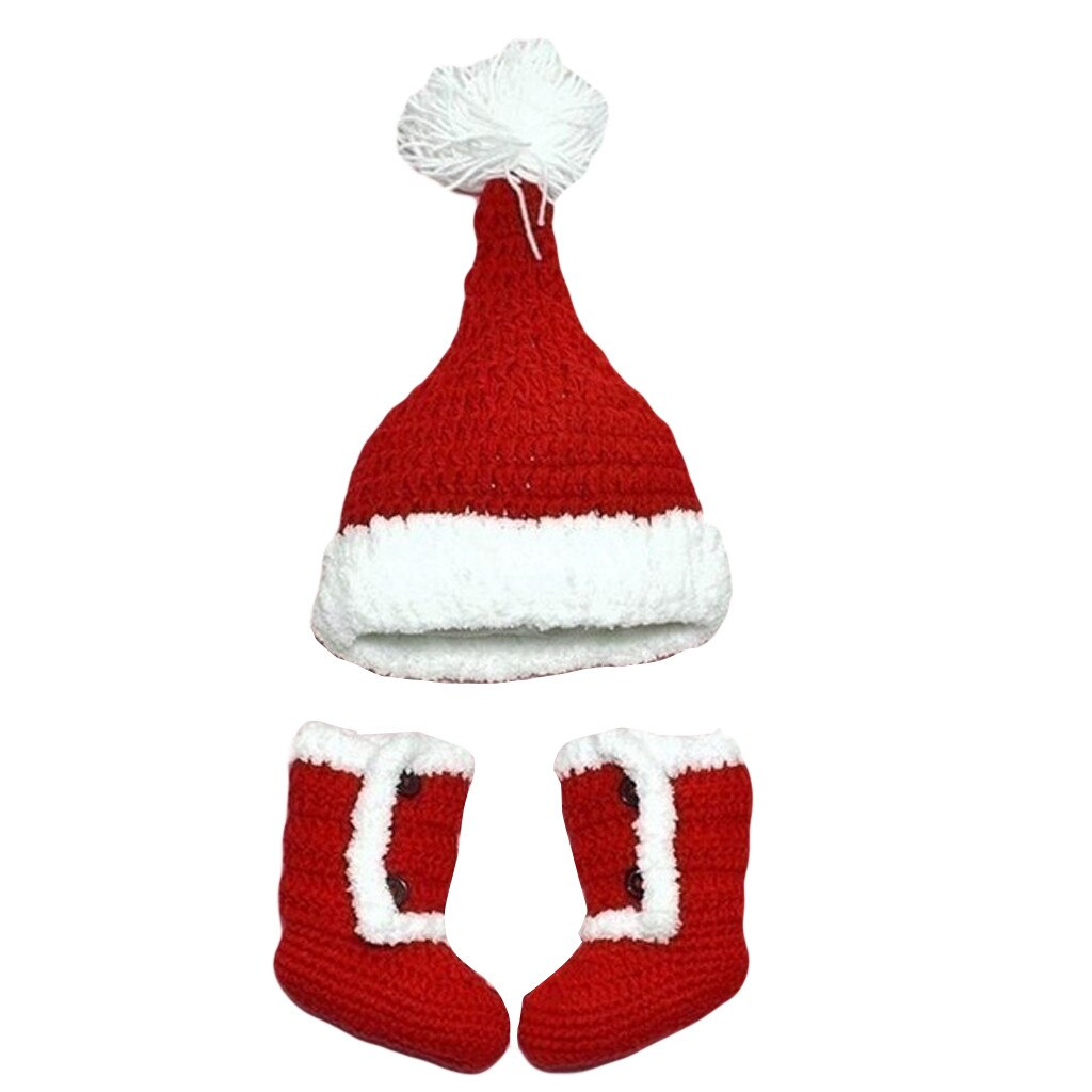 Winter Pasgeboren Baby Kerst Brei Haak Kleren Photo Fotografie Props Outfit Kerst Kleding Kerst 'S Baby