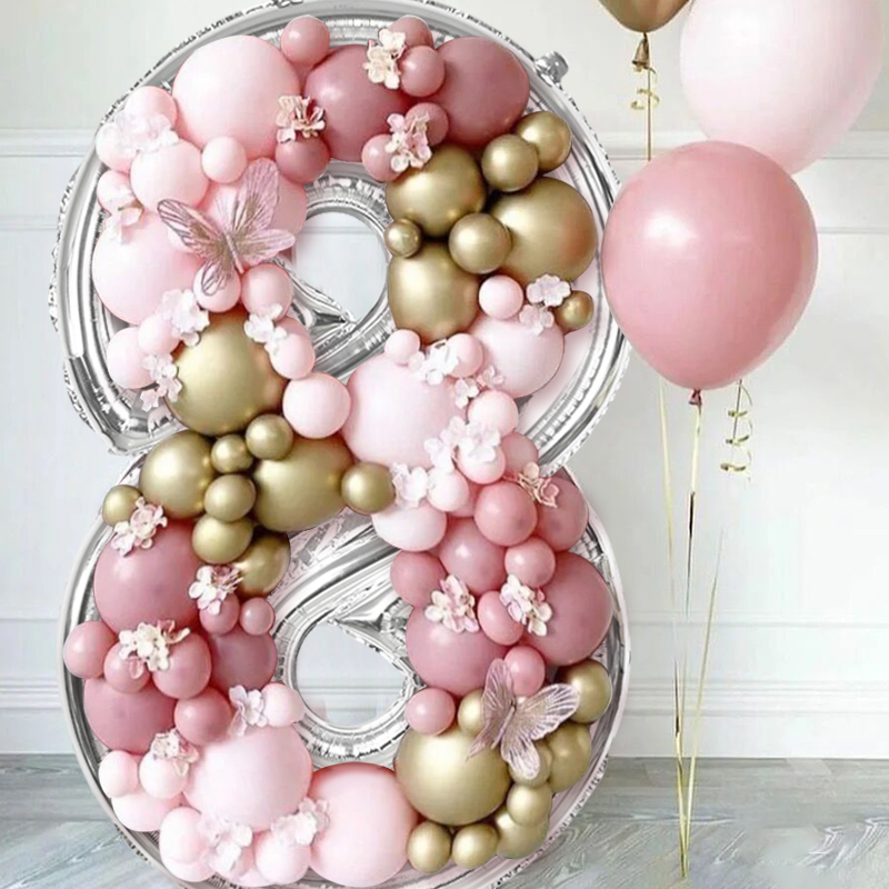 Globo con números de aluminio grande de 68 pulgadas, marco de relleno artesanal, decoración de 1er 18 cumpleaños, caja de relleno de globos, decoración de aniversario de boda