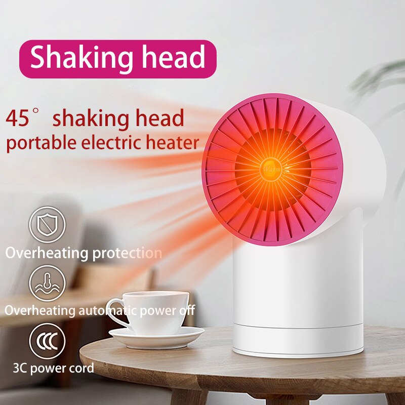Mini 45 ° schütteln Kopf Heizung Geschwindigkeit Heiße Büro Bett Zimmer Kleine Handlich Wärmer Fan Weihnachten Tragbare Elektrische heizung