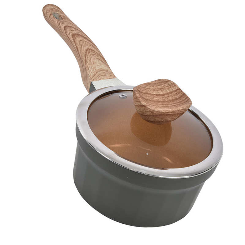 Stone Coating Milk Pan Comfortable Hand Feeling Light Smoke Cooking Uniform Heat Conduction Safety Stone Frying Pan with Lid for