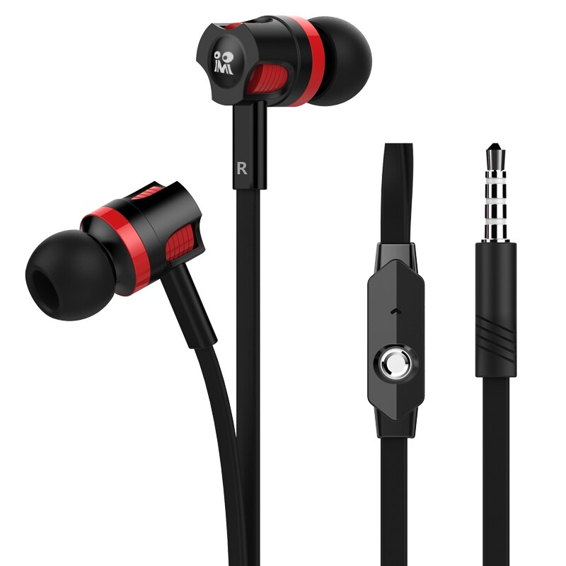 Słuchawki z dodatkowym basem słuchawki przewodowe słuchawki 3,5 mm z mikrofonem styl makaronu sportowy zestaw słuchawkowy auriculare do Samsunga: Black
