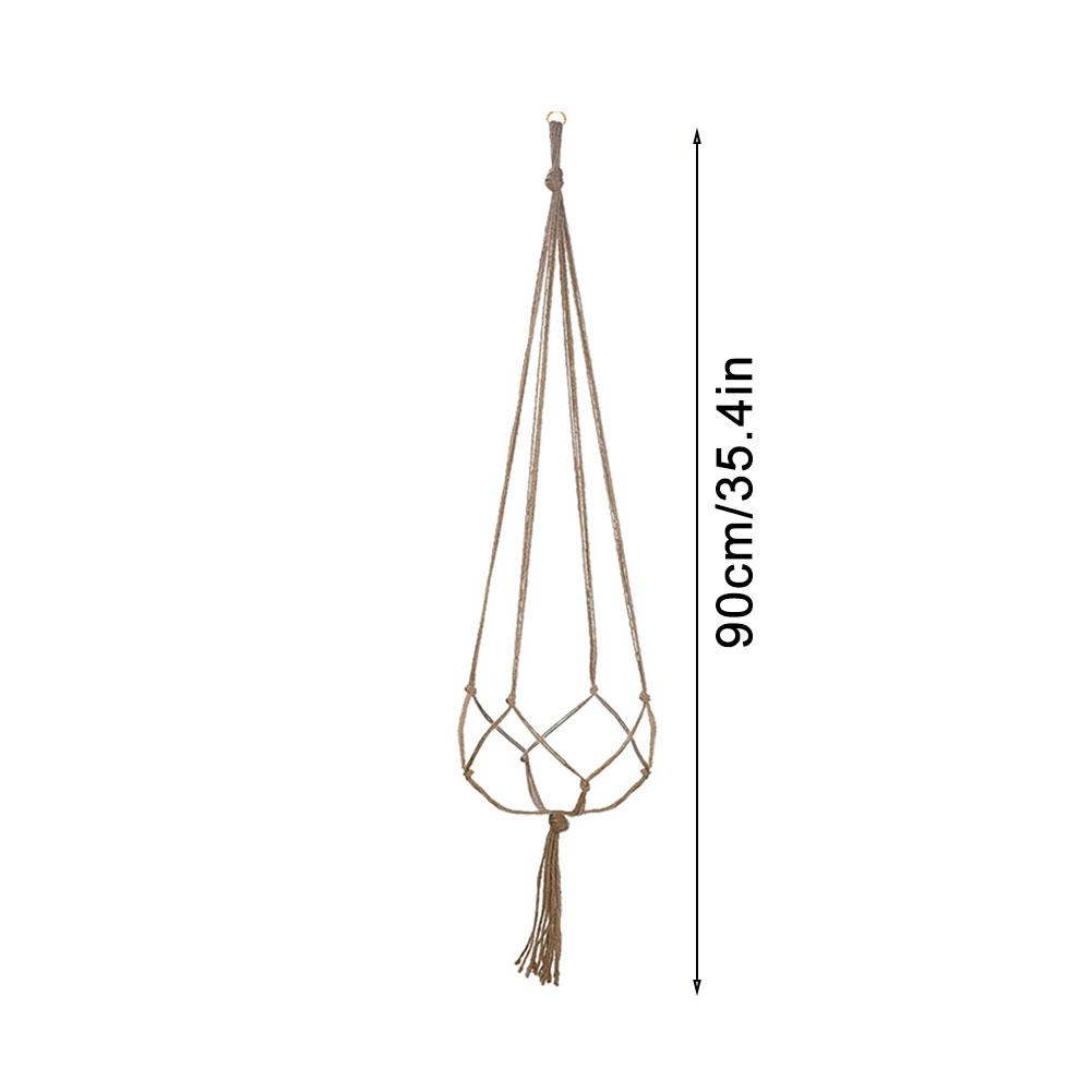 Macramé colgador de plantas, cestas, soporte para macetas, balcón, colgante de pared, decoración de macetero, cuerda de elevación anudada, suministros de jardín para el hogar
