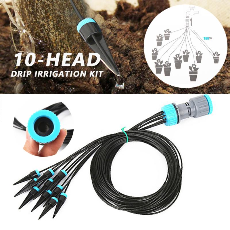 10-Head Drip Irrigation Kit Irrigation System Automatic Watering Irrigation System Kit Garden Hose Micro Drip Watering Kit Water