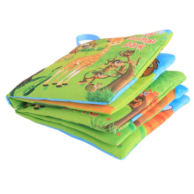 10 pagina's speelgoed voor baby's, vroege ontwikkeling, stoffen boeken, kleurrijk educatief activiteitenboek: Mijn dierenpark