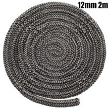 2m*10/12mm Black Fibreglass Rope Wood Burning Stove Heater Log Burner Door Seal Gasket Anti High Temperature Oven Part: 12mm