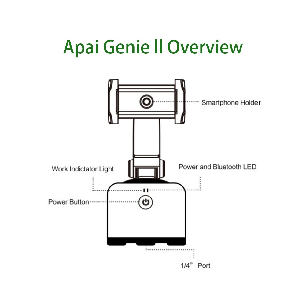 Auto Face Tracker Apai Genie 360 support de suivi intelligent du visage rotatif, trépied Selfie pour Vlog Tiktok prise de vue vidéo Flexible