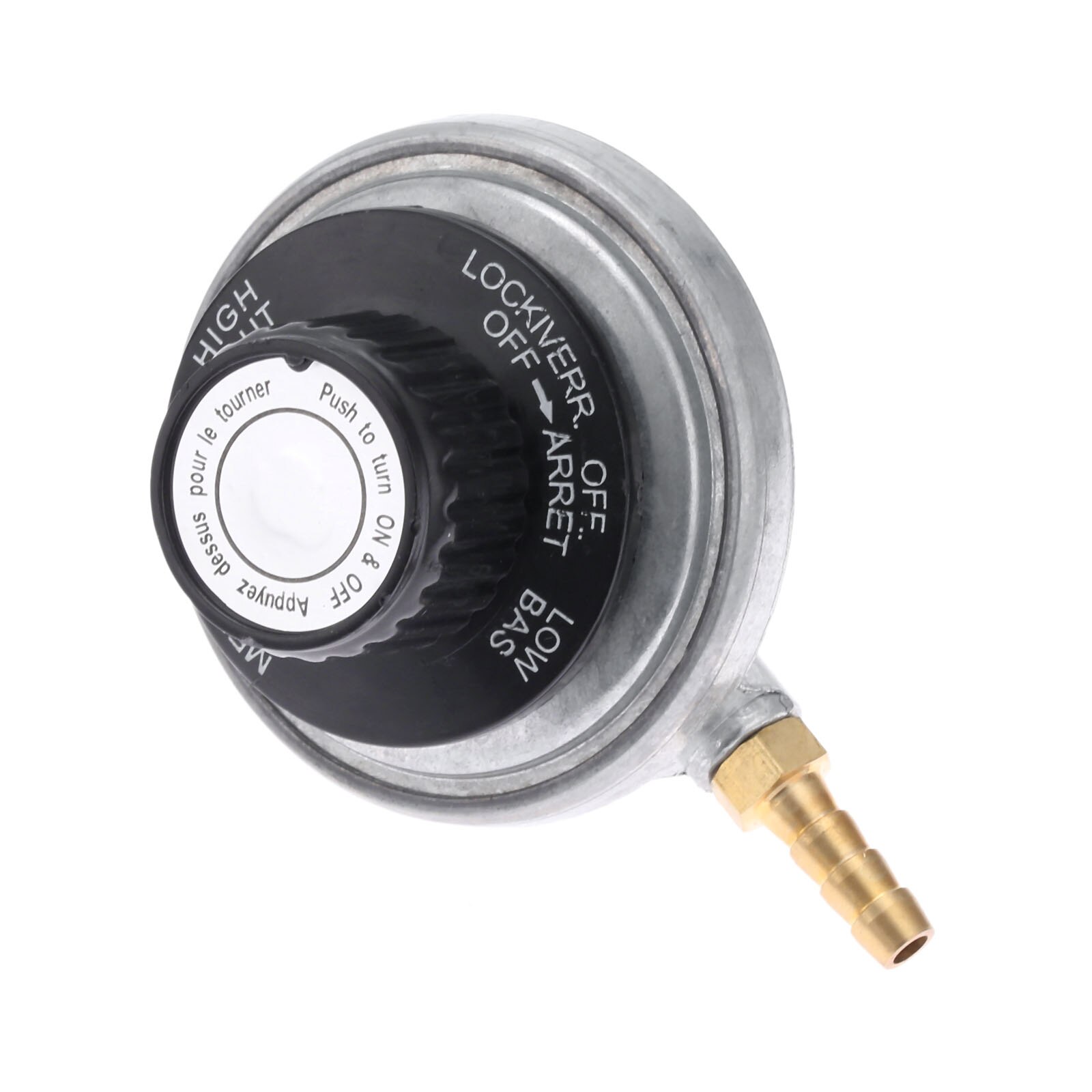 1Pc For one pound propane tank Low pressure gas regulator with 1/4” barb hose connection Outlet &amp; 1”-20 UNEF Inlet