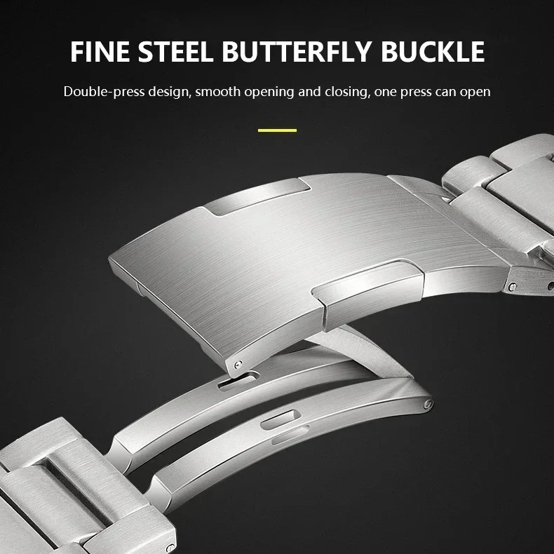 Titanium metalen band voor oneplus watch 2, luxe zakelijke armband, polsbandje 22mm, ultieme schakelarmband voor oppo watch x band