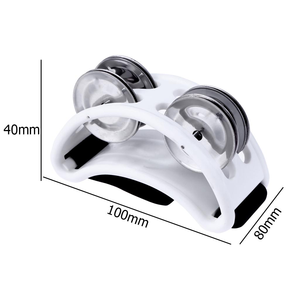 Elliptical Cajon Box Drum Companion Jingle Tambourine Percussion Instruments Accessory Hand Foot Davul Tambourine: White