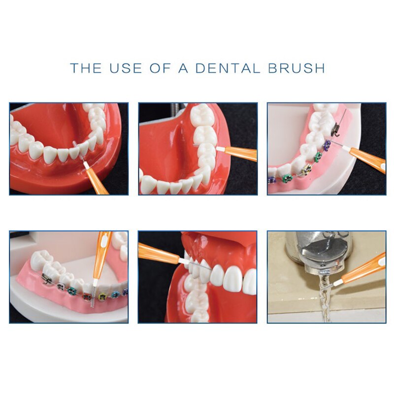 10 Stuks Dental Mondhygiëne Push-Pull Rager Volwassenen Gebitsreiniging Floss Borstel Tooth Pick Tandenstoker Orale