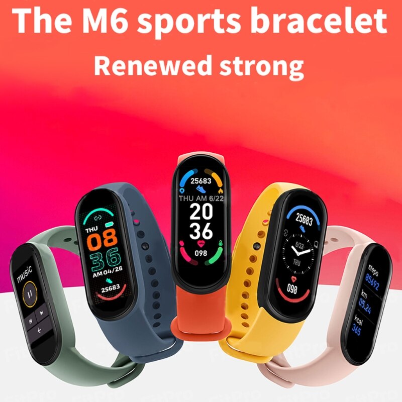 M6 Smart Horloges Voor Mannen En Vrouwen Smart Band Horloges Hartslag Bloeddruk Sleep Monitor Stappenteller