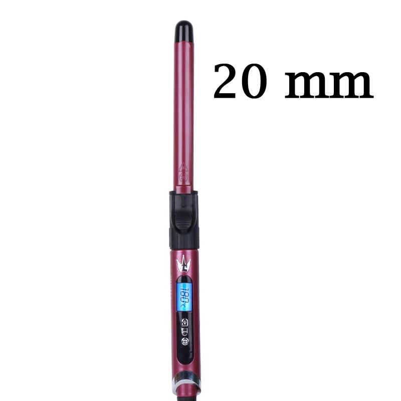 Krøllejern til kvinder hårtang stylingværktøj super tyndt langt krøllet hår bar roterende net rød pink bamse rulle uld lille: 20mm