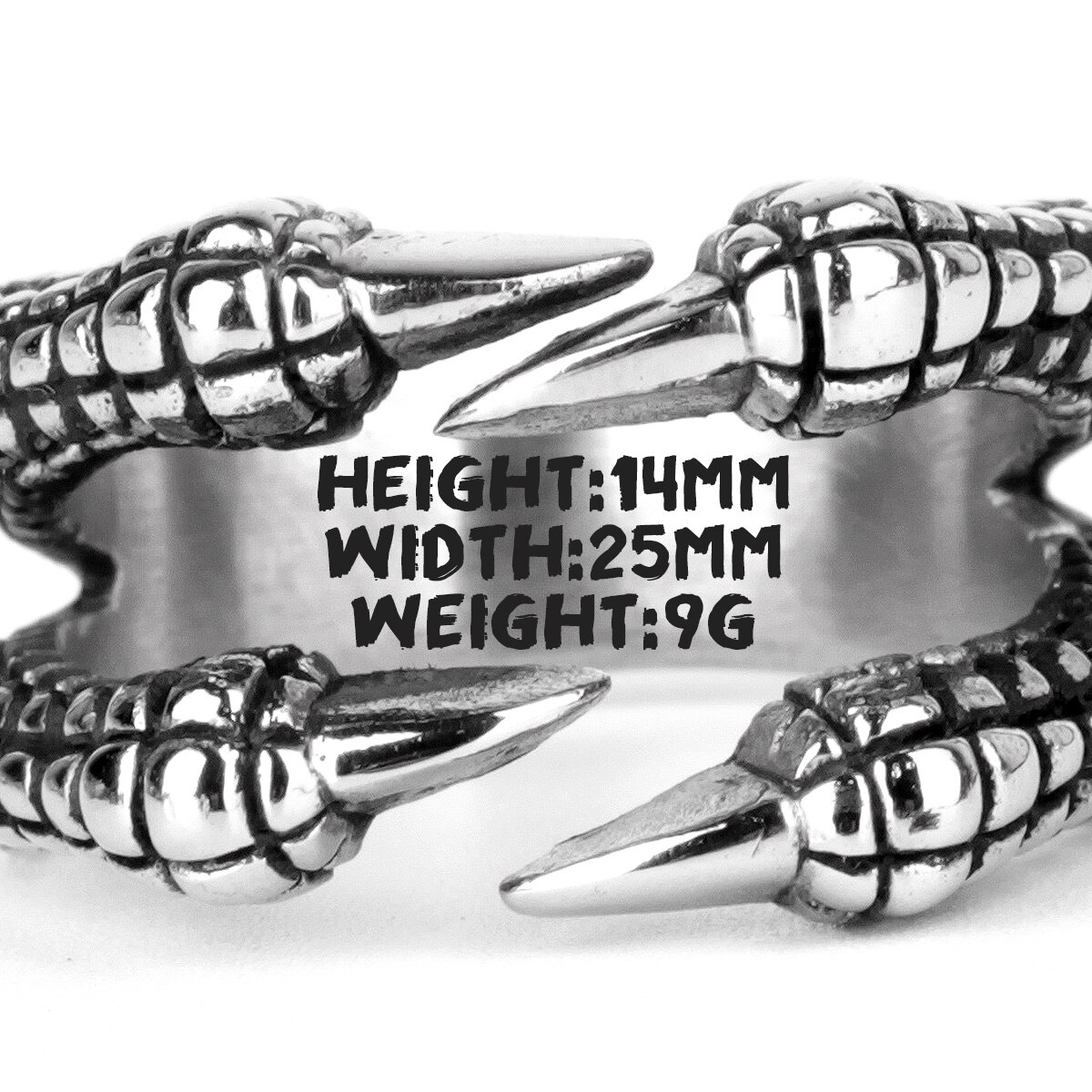 Stainless Steel Men Rings Dragon Claw Personality Punk Rock Hip Hop for Biker Male Boyfriend Jewelry Creativity