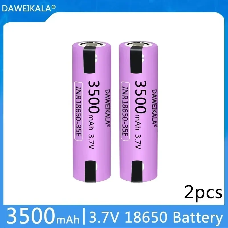 2025 Neuer 35E 18650 3500 mAh Hochleistungs-Entladungs-Akku mit 20 A Hochstrom und DIY-Nickelstreifen: Weiß