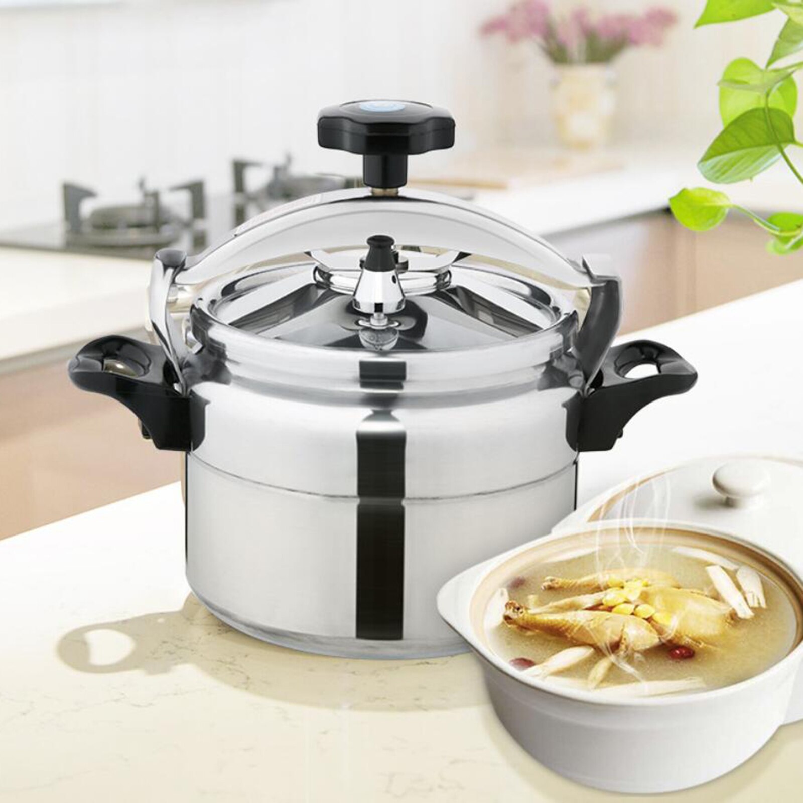 Multi-Functional Pressure Cooker Aluminum Explosion-Proof Soup Rice Cooking Slow Cooker Outdoor Camping Picnic Pot Cookware