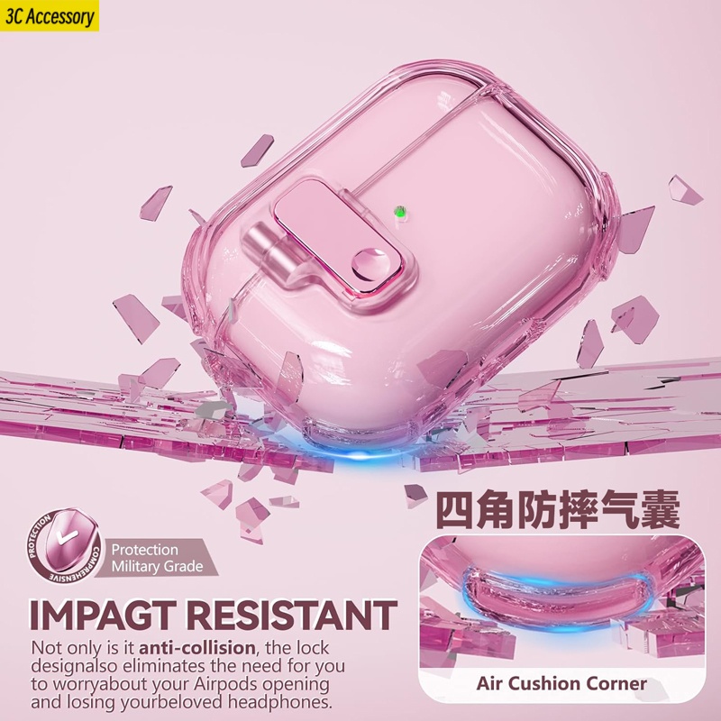 Case for airpods 4 3 funda Luxury Electroplated Silver Translucent Protecitve Case for apple air pods 4 pro 2nd soft cover