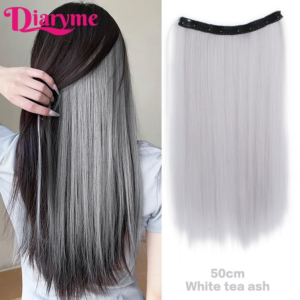 4 clipes longo em linha reta clipe sintético em extensões de cabelo destaque colorido pedaço de cabelo clip-on peruca de cabelo pendurado tintura de orelha: T1B/613