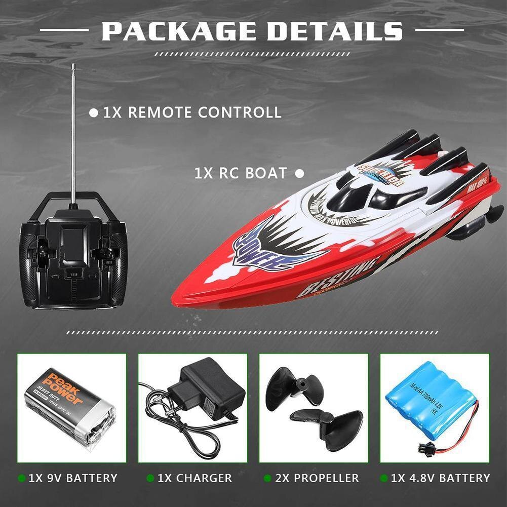 Båd 30km/ t højhastigheds -racing genopladelige batterier fjernbetjening båd til børn legetøj børn jul 33 x 11 x 9cm