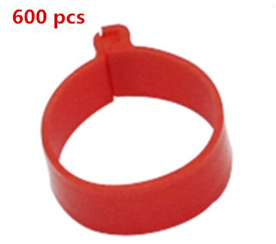 Anillos de Clip tipo hebilla para aves de corral, suministros de alimentación de codorniz, pollo, pato, ganso, diámetro interno de 25mm, 25mm, 600 Uds.: Rojo