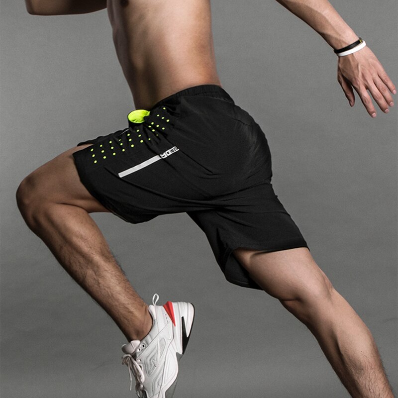 Rockbros Running Sport Shorts Sneldrogende Ademende Gym Training Oefening Joggen Fietsen Shorts Met Langere Liner