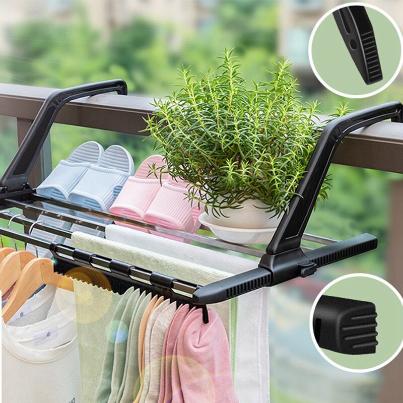 Tørrestativ til tøj vindue udendørs altan vaskeri håndklædestativ vindueskarm gelænder korridor klædedragt hængende tørrestativ