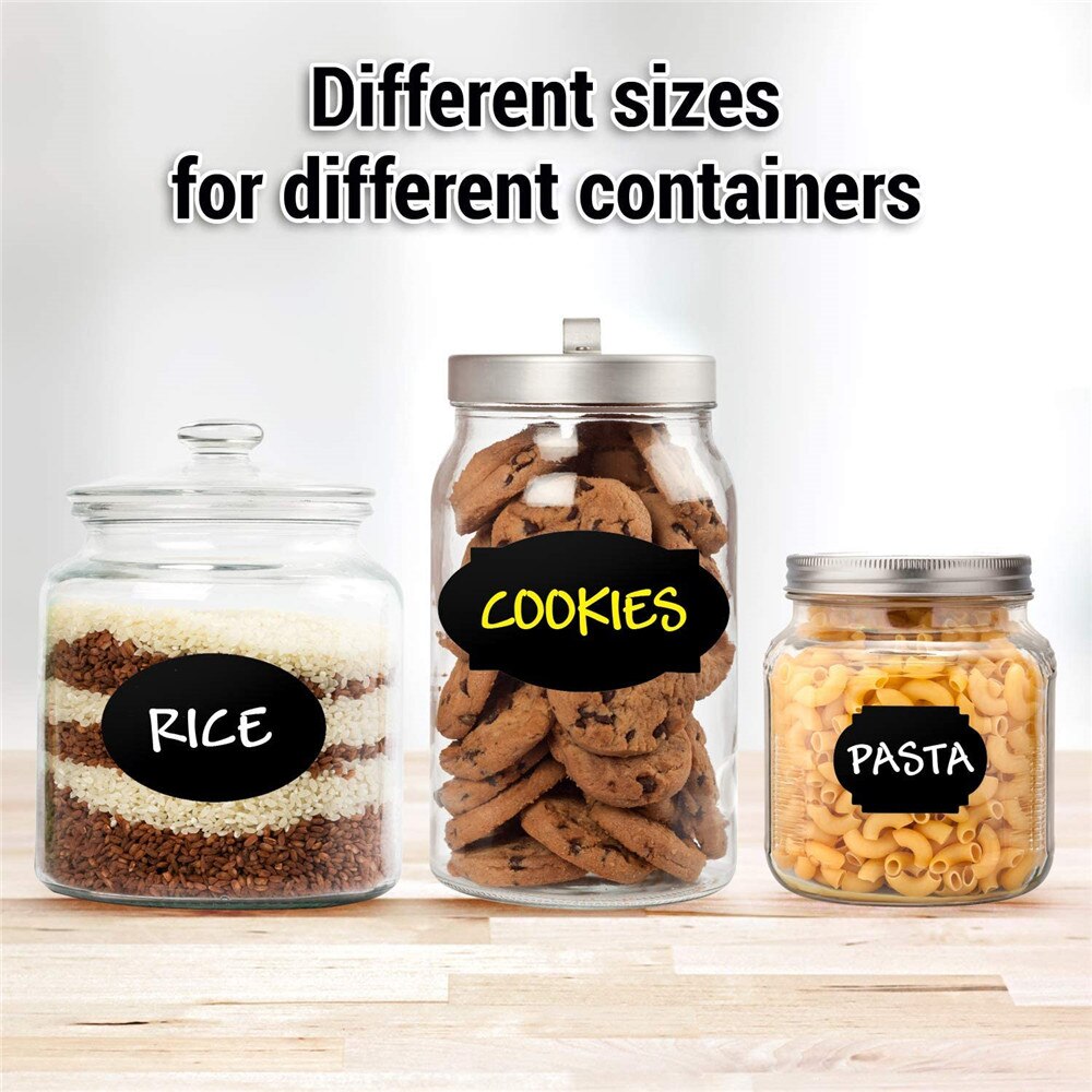 36/24pcs Kitchen Label Stickers PVC Waterproof Blackboard Stickers Bar Kitchen Spice Castor Jars Organizer Storage Bottles Label