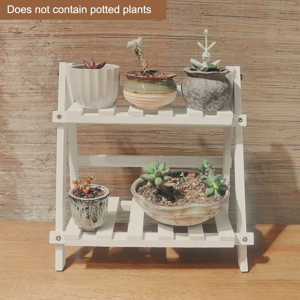 Maceta con soporte para bonsái, maceta de madera para jardín y casa: Blanco
