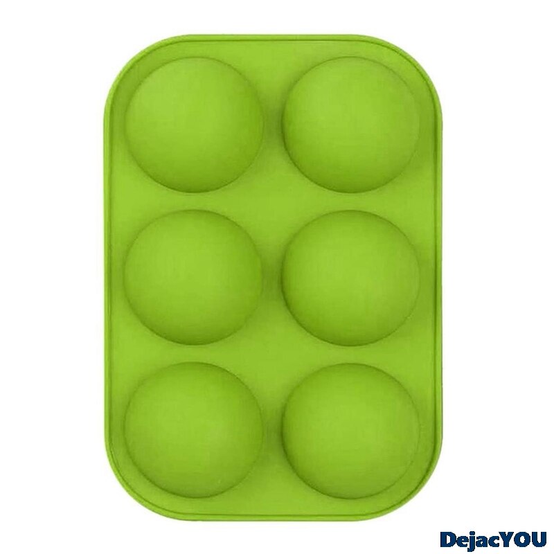 Molde semicircular de silicona para tartas de 6 agujeros, molde semiesférico para Tartas, se utiliza para hacer tartas: GR