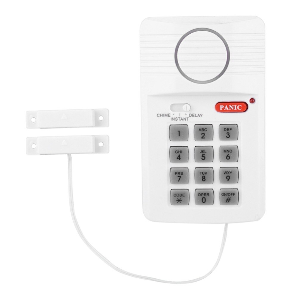 Dørvindue alarmsystem 3 indstillinger sikkerhedstastatur med panikknap til hjemmekontordøre skure garager eller skydedøre