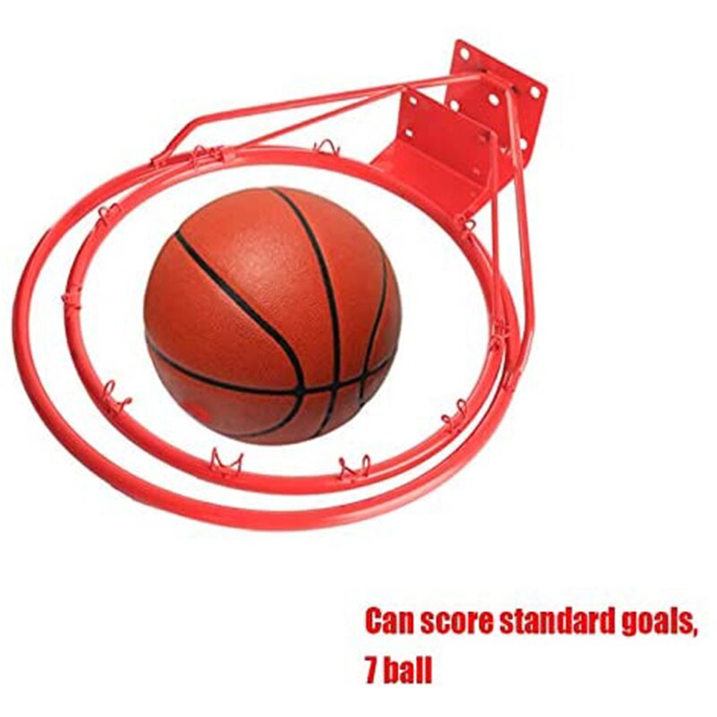 32cm veggmontert basketballkurv netting metallkant hengende kurv kurv-ball veggkant med skruer innendørs utendørs sport
