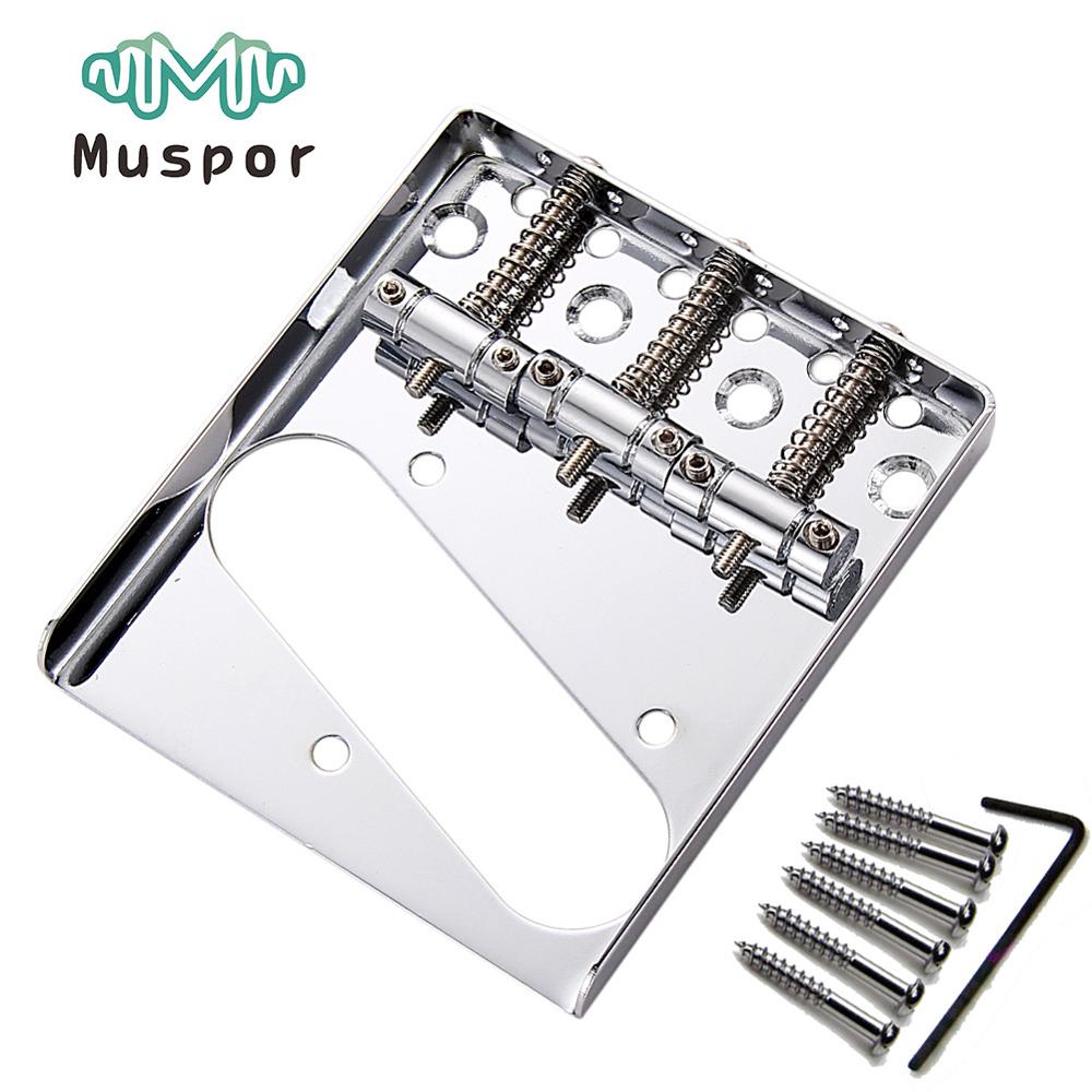 Puente del asiento del Cenicero de la silla de 3 TL con los tornillos para la guitarra eléctrica telescópica del Fender Telecaster: Plata