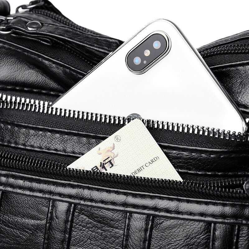 Vrouwen Tas Wilde Mode Multi-layer Casual Messenger Effen Tassen Dames Pu Lederen Schoudertas Crossbody Tas