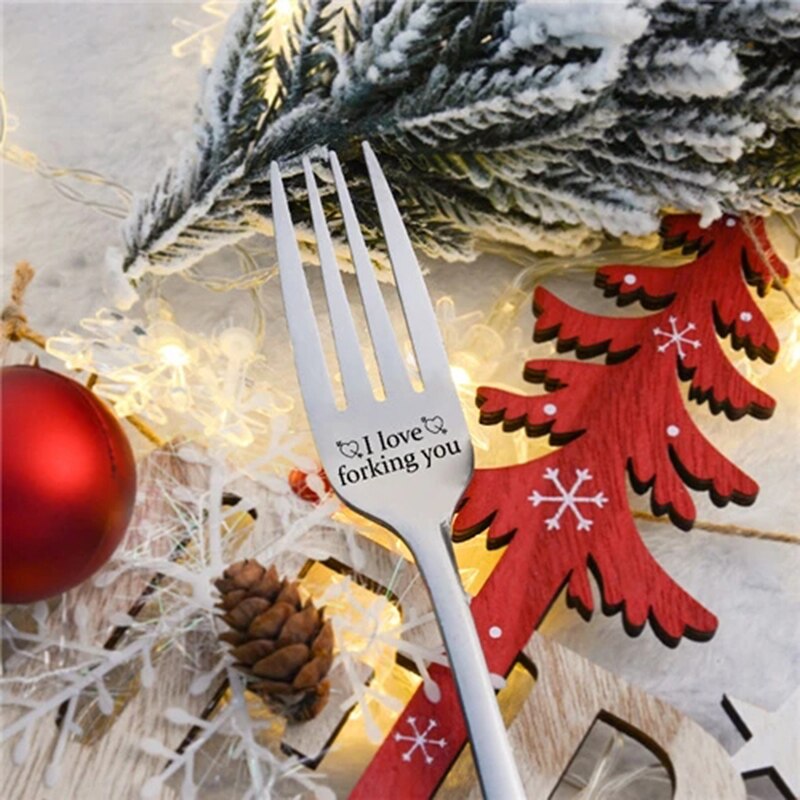 Engraved Fork Best for Husband Wife and Family Letter Engraved Fork with Box Hogard