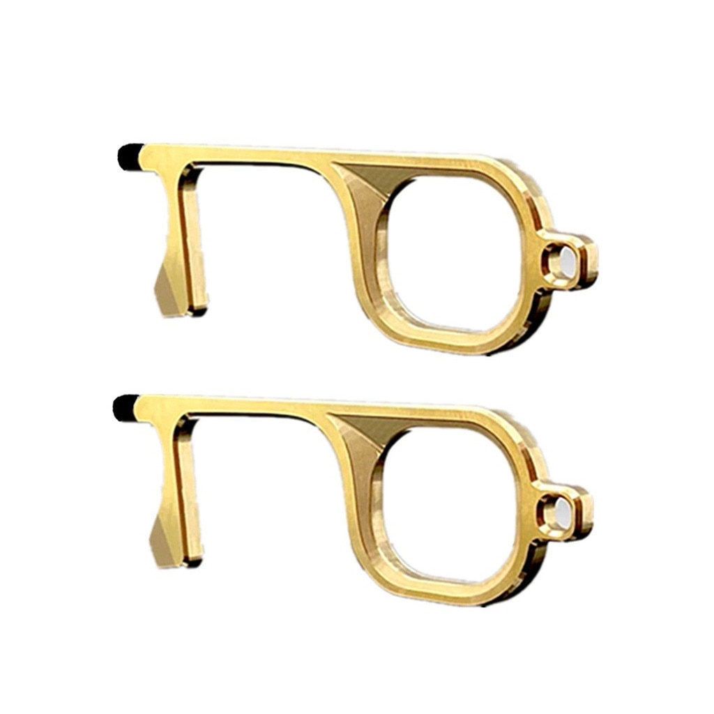The Safe And Easy Way To Avoide Germs-Contactless Safety Isolation Brass Key: 2PCS