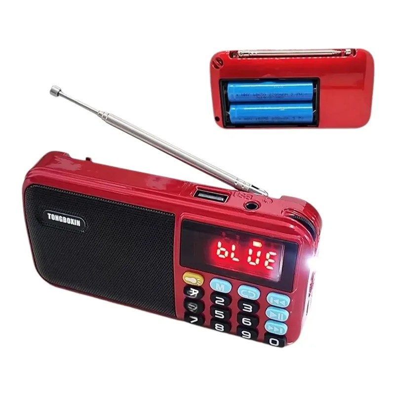 C-803 Bluetooh Speaker Support 2 18650 Battery Portable MP3 Radio Super Bass TF USB FM Player LED Torch 3.5mm Earphone Out