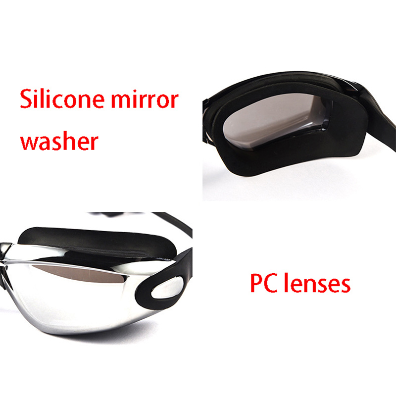 Mænd nærsynethed svømmebriller vandtætte anti-dug linse galvanisering beskyttelsesbriller svømme udstyr med hætte sæt
