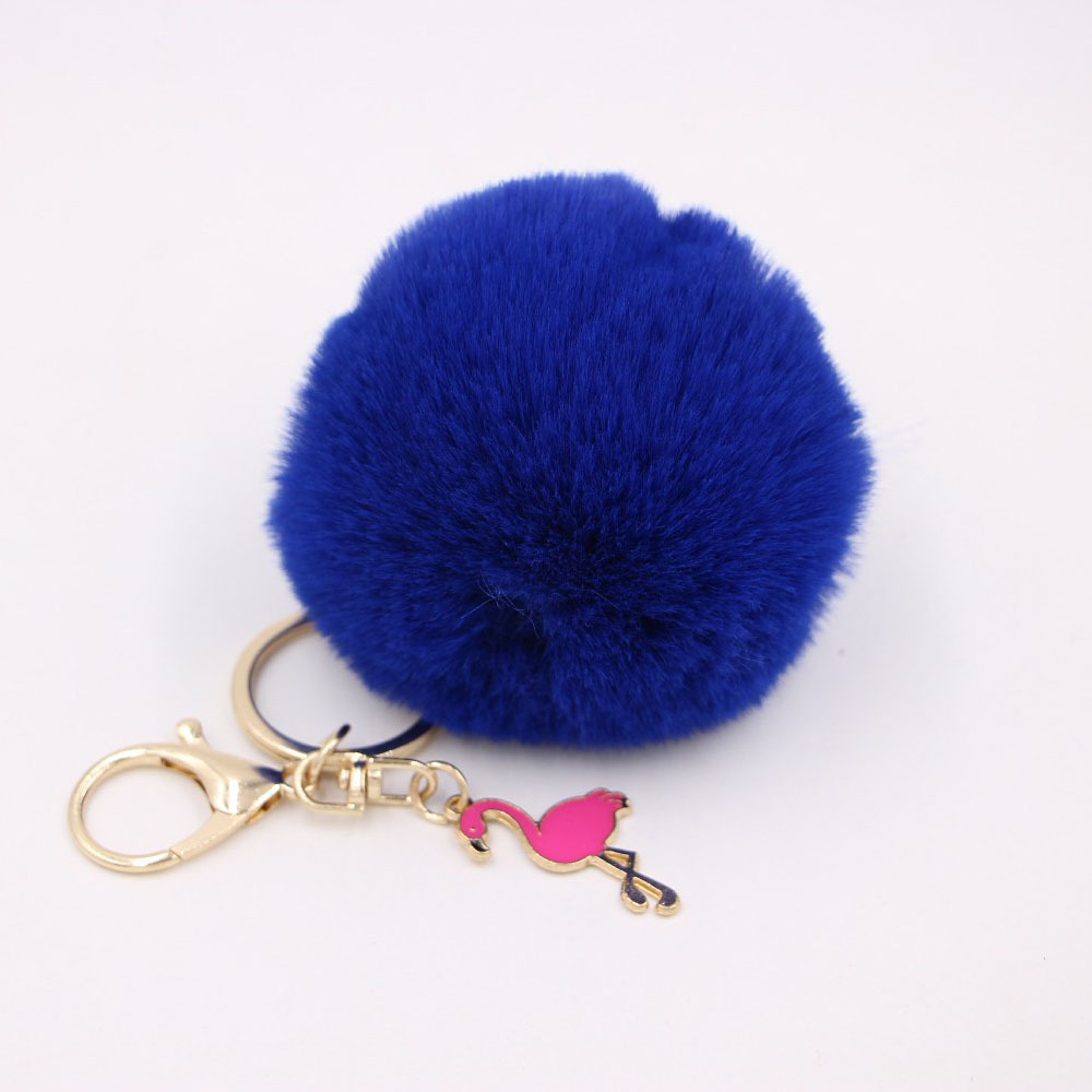 Porte-clés pompon moelleux, porte-clés flamant rose, couronne en peluche, joli porte-clés beurre en peluche, ornement pendentif pour sac à main, rose