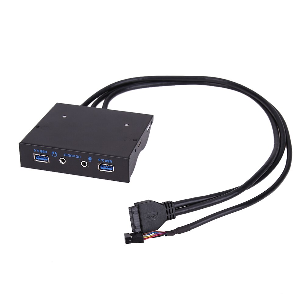 3.5in 20Pin to USB 3.0 4 Ports HUB with HD Audio PC Floppy Expansion Front Panel Computer Splitter Converter Adapter Connector