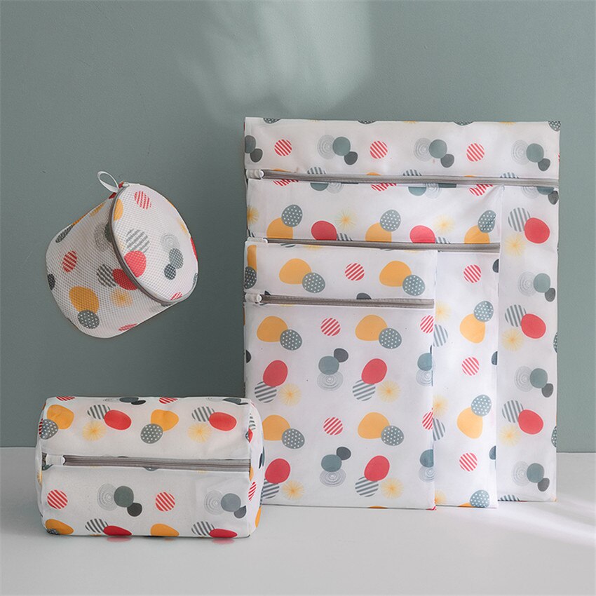 1PC Folding Washing Machine Laundry Bag Zipper Washing Mesh Bags Household Cleaning Bra Socks Underwear Clothes Laundry Pockets