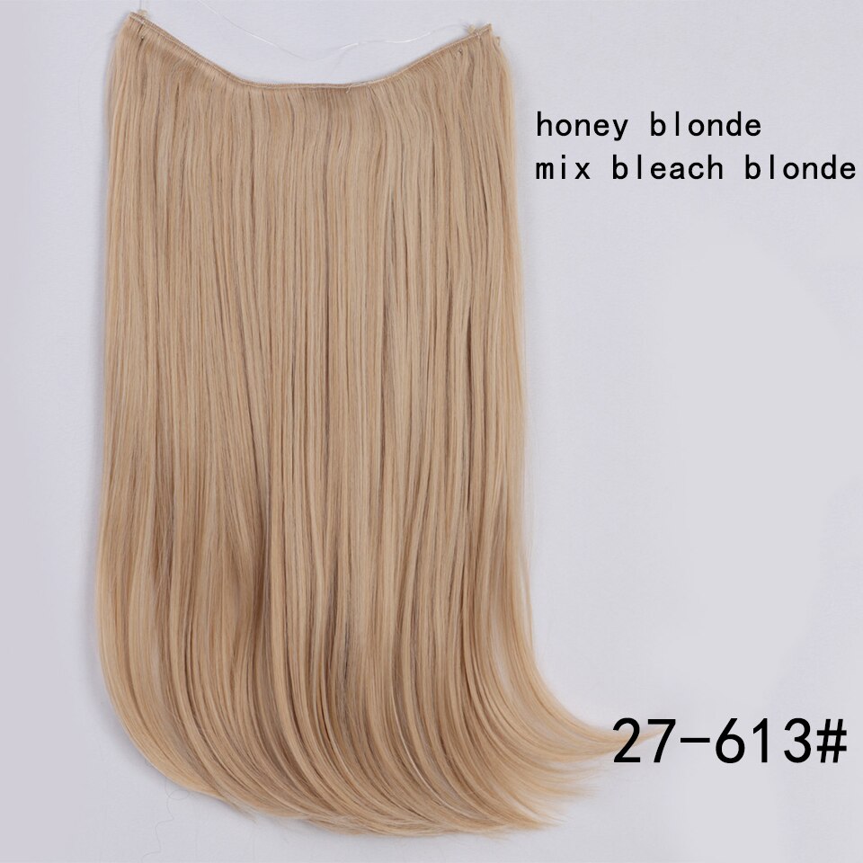 Synthetic Hair Extensions Long Straight Fish Line Hairpieces No Clips in One Piece Hair Extensions Heat Resistant Hair for Women: WEXS001-27-613