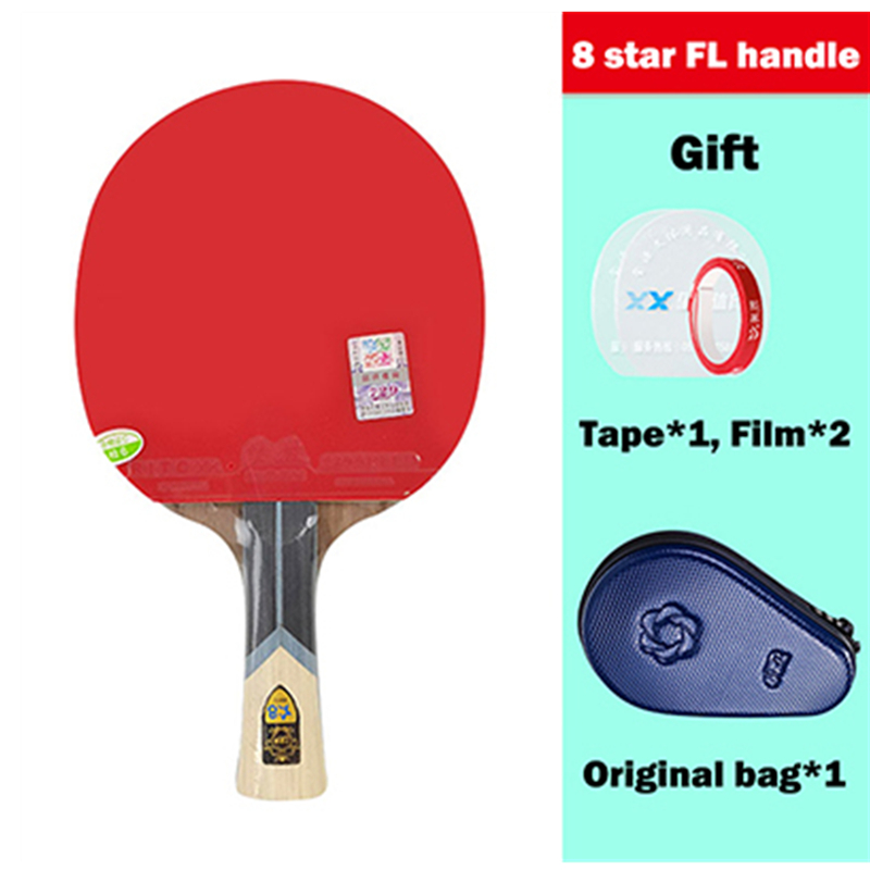 Raqueta de tenis de mesa Friendship 729 King 9 Star 8 Star, paleta de Ping Pong de carbono, bate de Ping Pong adhesivo alto con bolsa: Blanco