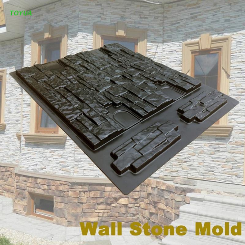 Moldes de hormigón para pared de casa y jardín, 1XCC, molde de piedra para ladrillos de cemento, sellos de hormigón verticales Retro