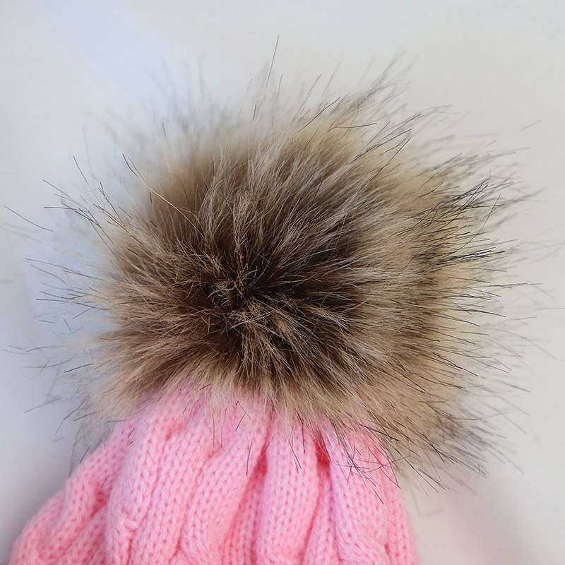 Cappello invernale da bambino berretto caldo lavorato a maglia spesso cappelli pompon carini per ragazzi ragazze cappellino tinta unita per bambini