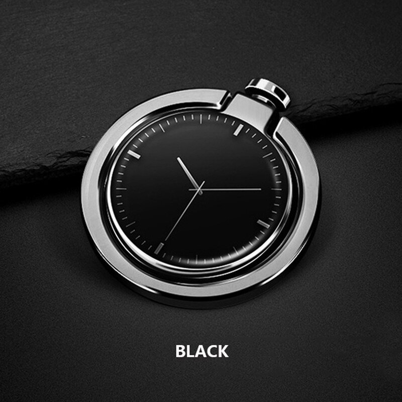 Soporte de anillo de Metal giratorio de 360 grados para teléfono móvil, soporte de agarre de Anti caída para dedo, anillo para teléfono móvil, funda: Negro
